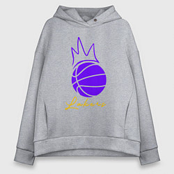Толстовка оверсайз женская Короли Лейкерс, цвет: меланж