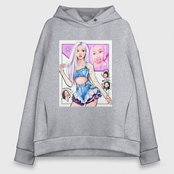 Толстовка оверсайз женская Blackpink - Rose, цвет: меланж