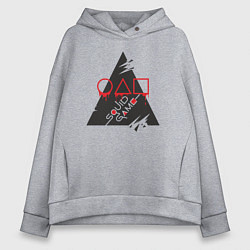 Толстовка оверсайз женская Поиграем в кальмара, цвет: меланж