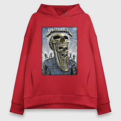 Толстовка оверсайз женская Metallica - playbill, цвет: красный