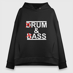 Толстовка оверсайз женская Drum and bass black, цвет: черный