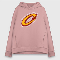 Толстовка оверсайз женская Кливленд Кавальерс лого, цвет: пыльно-розовый