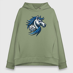 Толстовка оверсайз женская Mavericks horse, цвет: авокадо