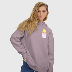 Толстовка оверсайз женская BbokAri in pocket, цвет: сиреневый — фото 2