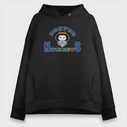 Толстовка оверсайз женская Denver Nuggets man, цвет: черный