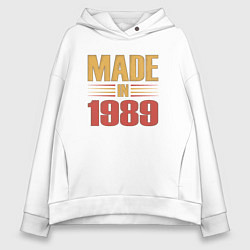 Толстовка оверсайз женская Сделано в 1989 сепия, цвет: белый