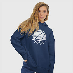 Толстовка оверсайз женская Basketball play, цвет: тёмно-синий — фото 2
