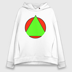 Толстовка оверсайз женская Треугольник в круге, цвет: белый