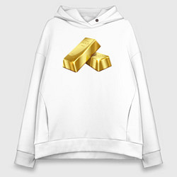 Толстовка оверсайз женская Два слитка золота, цвет: белый