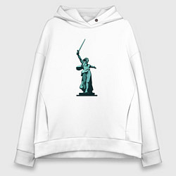 Толстовка оверсайз женская Родина мать победа, цвет: белый