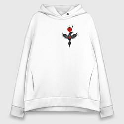 Толстовка оверсайз женская Night bird, цвет: белый