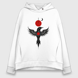 Толстовка оверсайз женская The night raven, цвет: белый