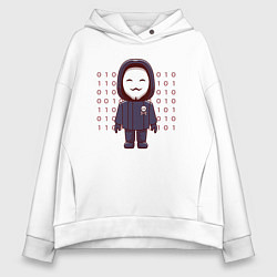 Толстовка оверсайз женская Anonymous gamer, цвет: белый