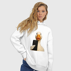 Толстовка оверсайз женская Дакфейс, цвет: белый — фото 2