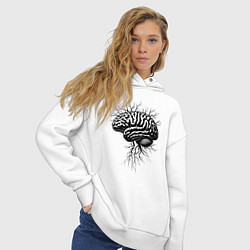 Толстовка оверсайз женская Мозг-дерево, цвет: белый — фото 2