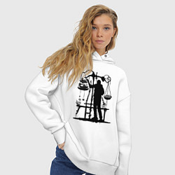 Толстовка оверсайз женская Весы нутрициолога, цвет: белый — фото 2