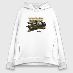 Толстовка оверсайз женская Bombardino Crocodillo, цвет: белый