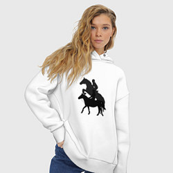 Толстовка оверсайз женская Верховая езда тень предстоящего, цвет: белый — фото 2