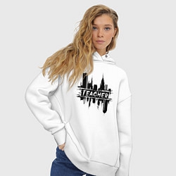 Толстовка оверсайз женская Учитель в городе, цвет: белый — фото 2