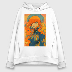 Толстовка оверсайз женская Ундина, цвет: белый