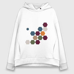 Толстовка оверсайз женская Cоты в цветах осеннего урожая, цвет: белый