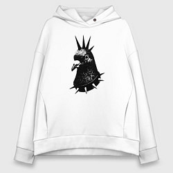 Толстовка оверсайз женская Панк голубь, цвет: белый