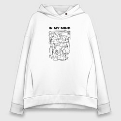 Толстовка оверсайз женская In my mind in black, цвет: белый