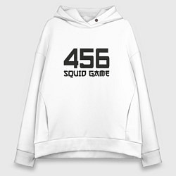 Толстовка оверсайз женская Игрок номер 456 игра в кальмара, цвет: белый