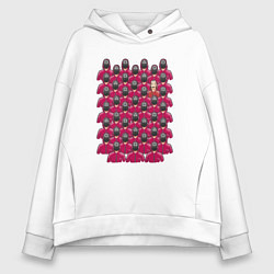 Толстовка оверсайз женская Армия игры в кальмара и профессор, цвет: белый