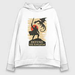 Толстовка оверсайз женская Клятва Защитника, цвет: белый