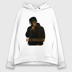 Толстовка оверсайз женская XXXTentacion c кулаком, цвет: белый