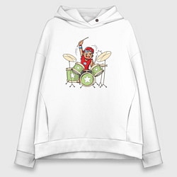 Толстовка оверсайз женская Drummer boy, цвет: белый