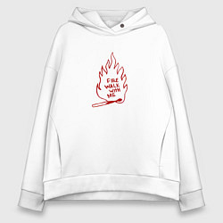 Толстовка оверсайз женская Fire Walk With Me, цвет: белый