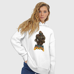 Толстовка оверсайз женская Doom палач рока, цвет: белый — фото 2