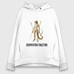 Толстовка оверсайз женская Serpentini Toiletini, цвет: белый
