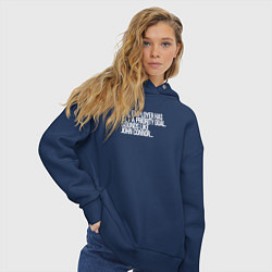 Толстовка оверсайз женская Приоритеная цель джон коннер, цвет: тёмно-синий — фото 2