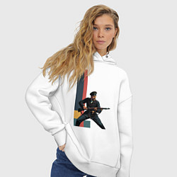 Толстовка оверсайз женская Поп-арт, белогвардеец, цвет: белый — фото 2