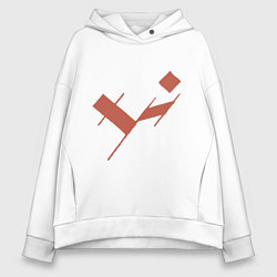 Толстовка оверсайз женская Три буквы, цвет: белый