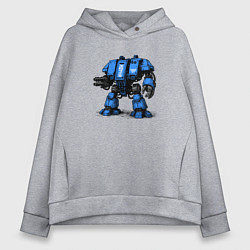 Толстовка оверсайз женская Боевая шагающая машина Дредноут, цвет: меланж