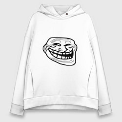 Толстовка оверсайз женская Тролфейс хит 2025, цвет: белый