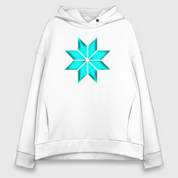Толстовка оверсайз женская Славянский мистический символ алатырь, цвет: белый