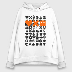 Толстовка оверсайз женская Love Death and Robots двухсторонний, цвет: белый