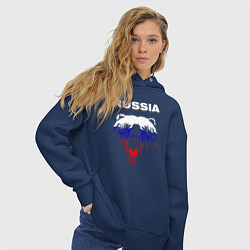 Толстовка оверсайз женская Bear Russia, цвет: тёмно-синий — фото 2