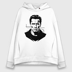 Толстовка оверсайз женская Арнольд Шварценеггер в стиле стрит-арт, цвет: белый