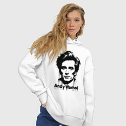 Толстовка оверсайз женская Молодой Энди Уорхол, цвет: белый — фото 2