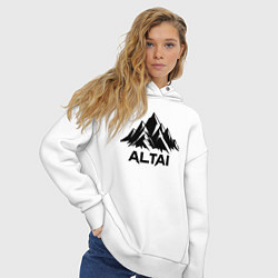 Толстовка оверсайз женская Алтай горы, цвет: белый — фото 2