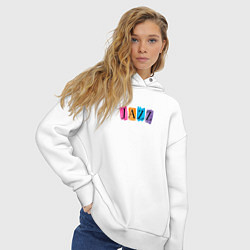 Толстовка оверсайз женская Джаз в акварельной абстракции, цвет: белый — фото 2