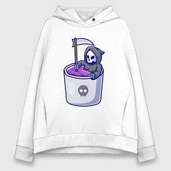 Толстовка оверсайз женская Ванна смерти, цвет: белый