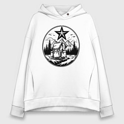 Толстовка оверсайз женская Советский путешественник, цвет: белый