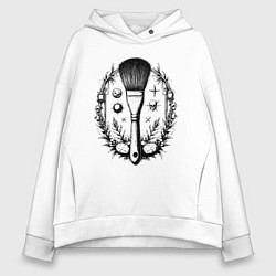 Толстовка оверсайз женская Космическая кисть, цвет: белый